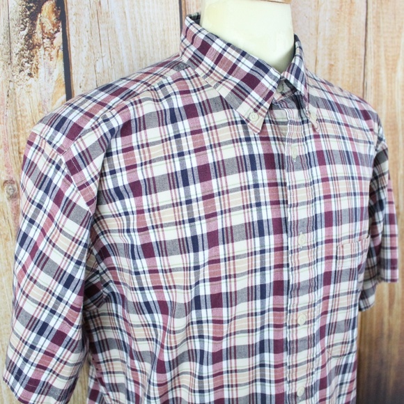 Pendleton Mens Seaside Shirt Red Blue Tartan Plaid - Picture 7 of 7